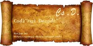 Csányi Dezső névjegykártya