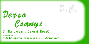 dezso csanyi business card